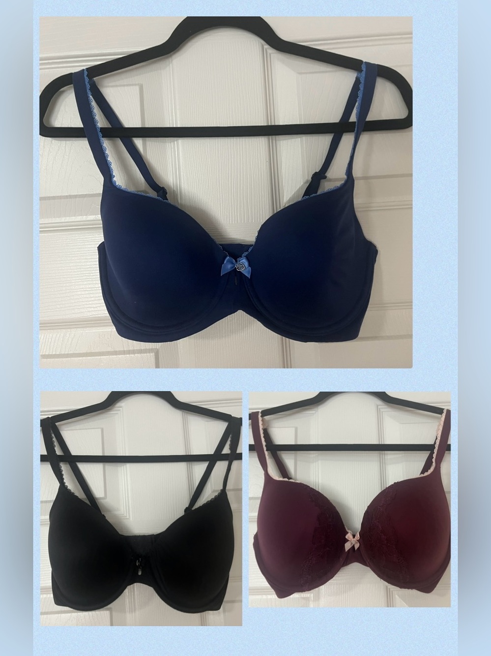 Lot of 3 EUC 32DD bras body by Victoria’s Secret lined perfect coverage lace